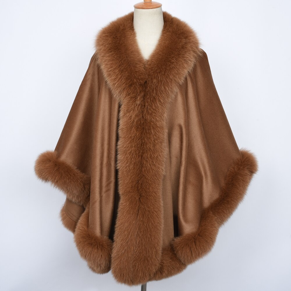 Real Cashmere & Fox Fur Poncho