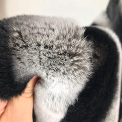 Genuine Rex Rabbit Fur Short Chinchilla Rabbit Half Sleeves Coat