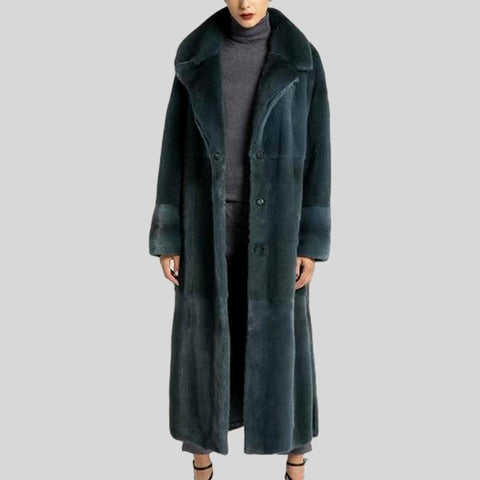 Genuine Mink Wide Waist Fur Coat