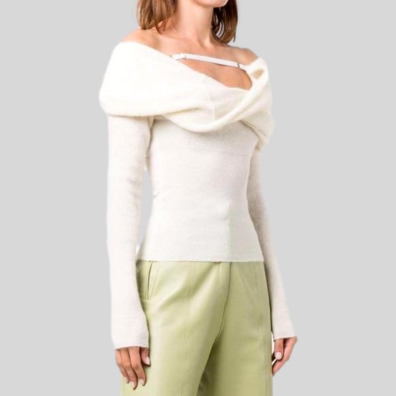 Off -Shoulder Long Sleeve Sweater Top
