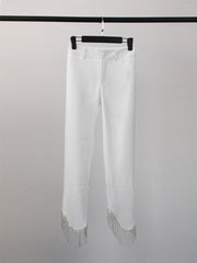 Long Sleeve Diamond Tassel Pants Suit  Set
