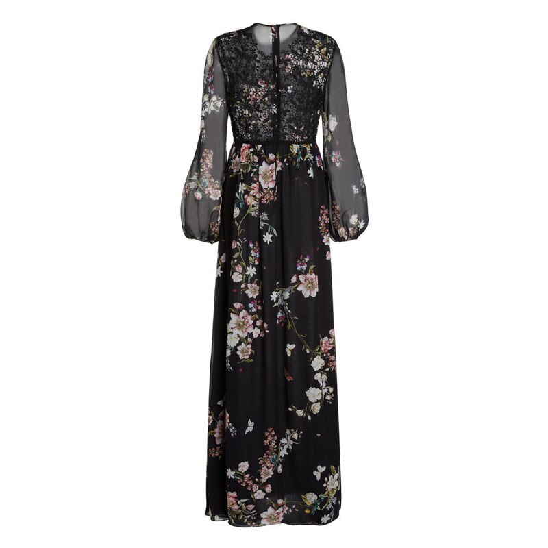 lace patchwork pleated dress Modelyn Coffee Lace Patchwork Pleated Slim Fit Asymmetrical Neck Puff Sleeve High Waist Flared A-Line Midi Women's Dresses Wedding Guest Coc,M