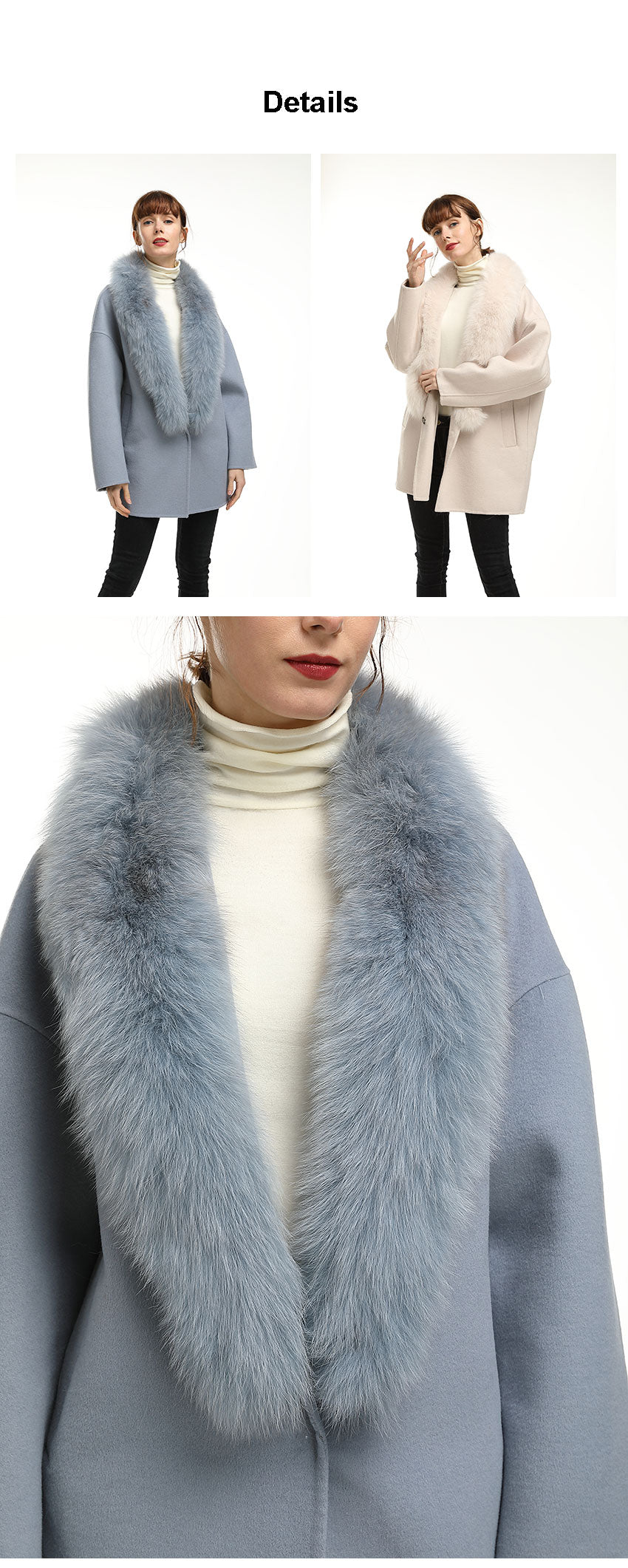 New Large Collar Long Silhouette Woolen Coat
