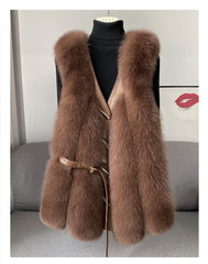 Fox Fur Vest Medium and Long Waistcoat Coat