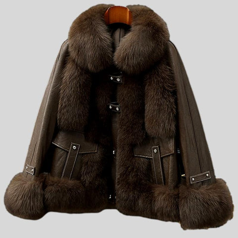 Fox Fur Mid-Length down Jacket