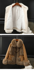 Fox Fur Sheep Skin Coat