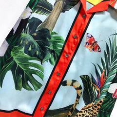 Flower Printed Single Breasted High Quality Long Sleeve Blouse