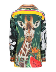 Flower Printed Single Breasted High Quality Long Sleeve Blouse