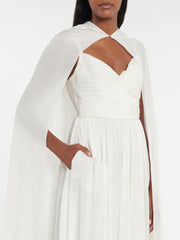 Elegant Pleated V-neck Sleeveless Tide Maxi Dress