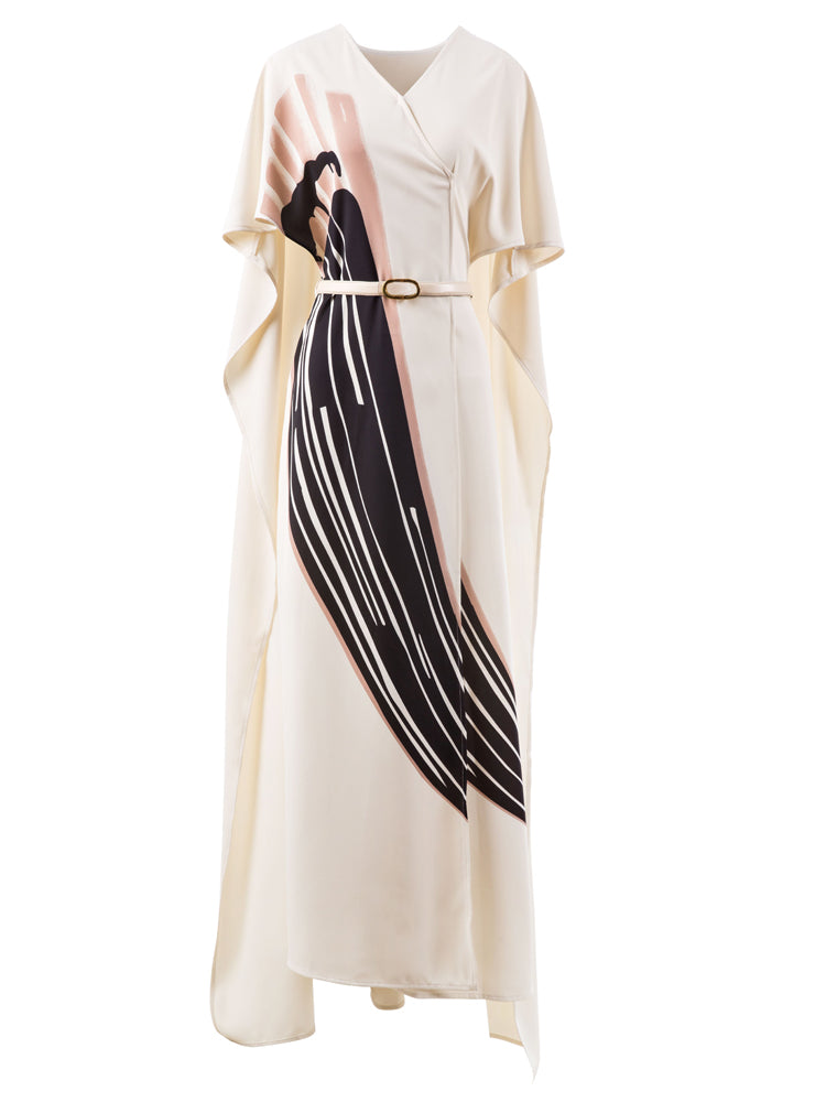 Long Vintage Elegant  Cloak Sleeves Dresses