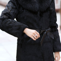 Genuine Rabbit Fur & Fox Fur Collar Coat - Knot Bene