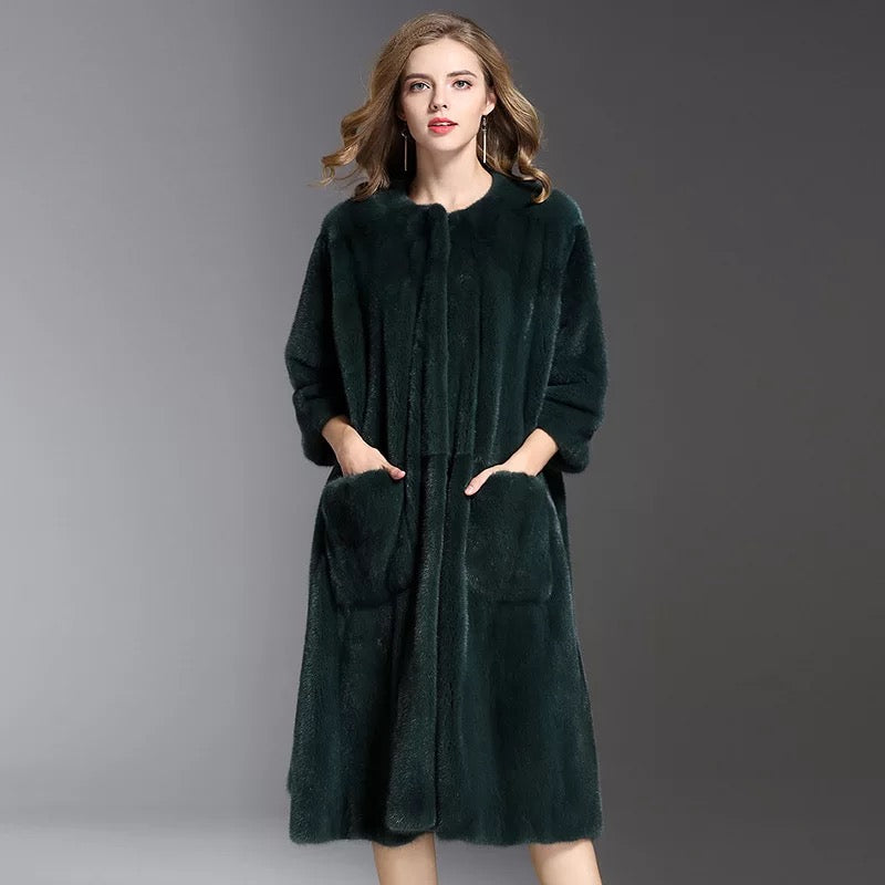Genuine Mink Wide Waist Fur Coat - Knot Bene