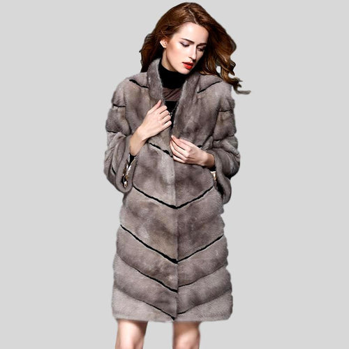 Genuine Mink Fur Elegant Fur Coat - Knot Bene