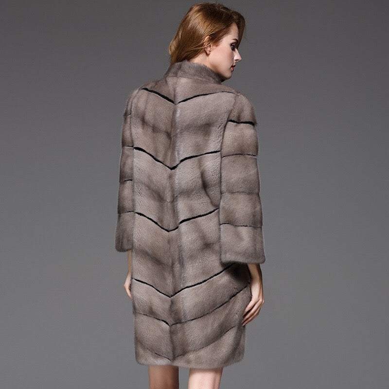 Genuine Mink Fur Elegant Fur Coat - Knot Bene