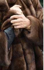 Genuine Mink Fur Stand Collar Jacket