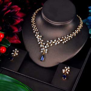 Charm Blue Water Drop Jewelry Set