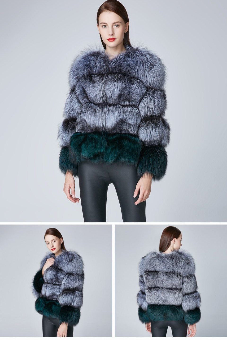 Real Fox Fur Thick Coat