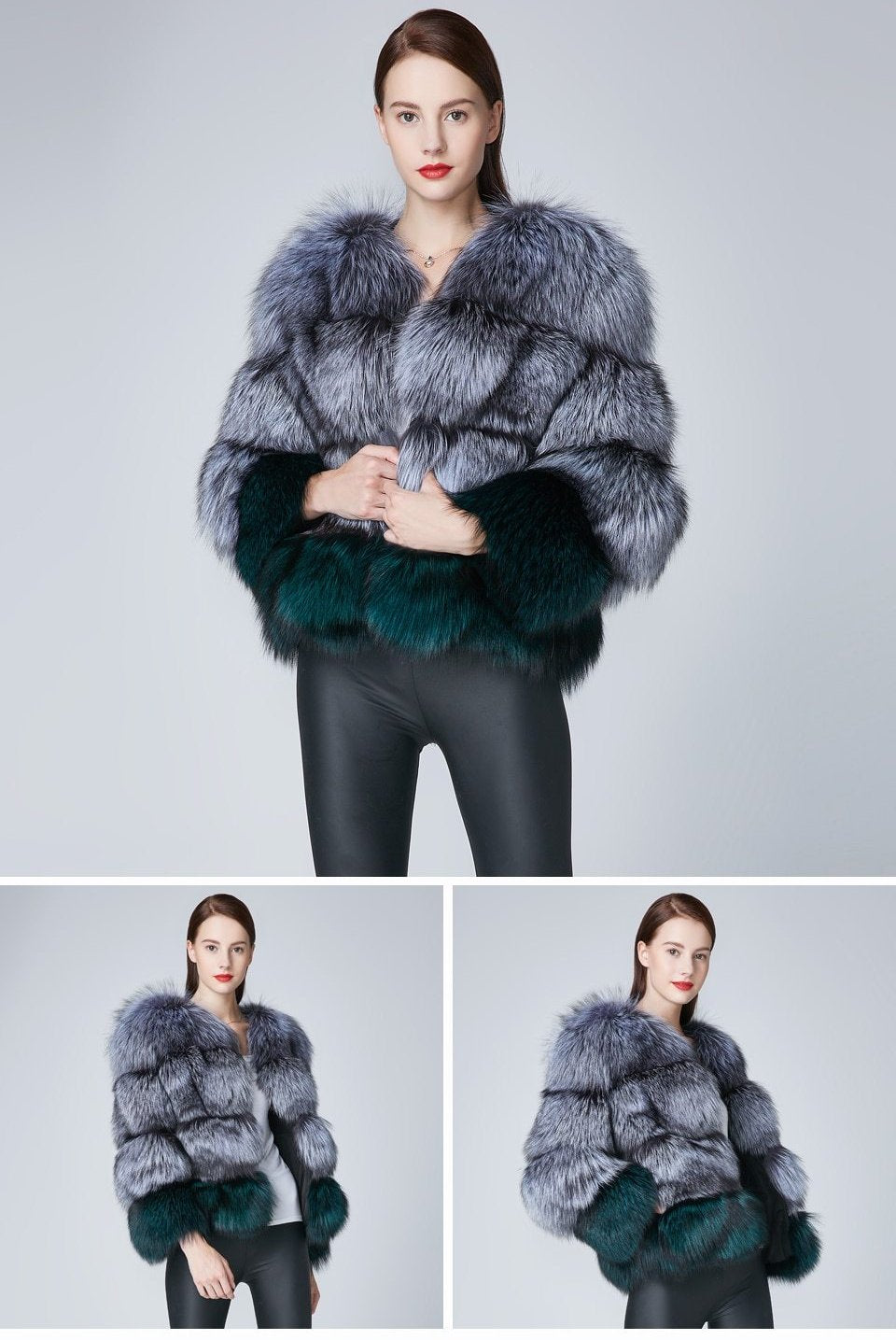 Real Fox Fur Thick Coat