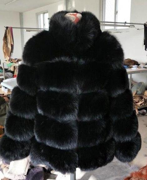 Luxury Design Natural Fox Fur Coat