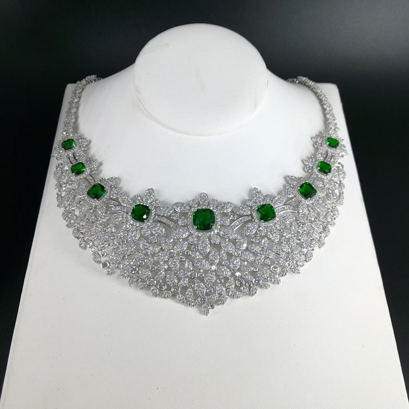Luruxy Green CZ Zircon Jewelry Set